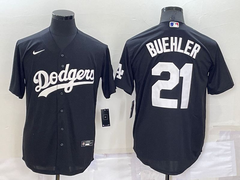 Men Los Angeles Dodgers #21 Buehler Black Inversion Nike 2022 MLB Jersey->los angeles dodgers->MLB Jersey